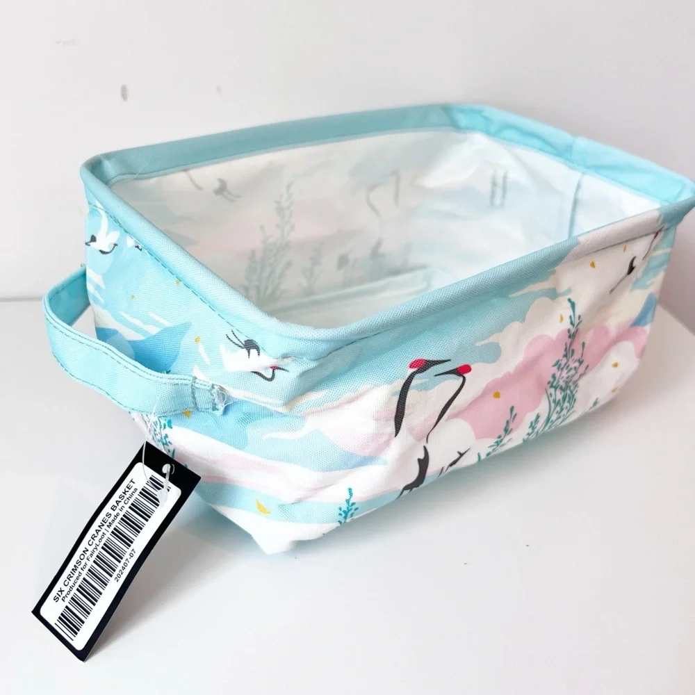 Fairyloot Six‎ Crimson Cranes Basket Blue Pink Elizabeth Lim Bookish Storage Bin